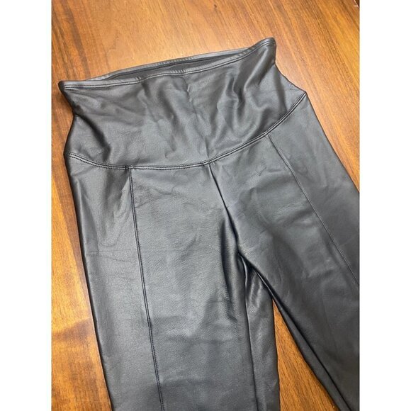 Yummie Faux Leather Leggings in Black Small As-is Vegan Pants - Picture 7 of 14